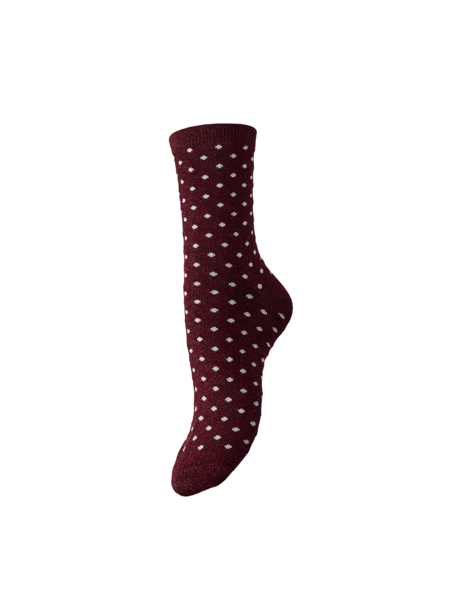 Tawny port ONE SIZE Sokken - Pcsebby Glitter Long Pattern Noos Bc van Pieces