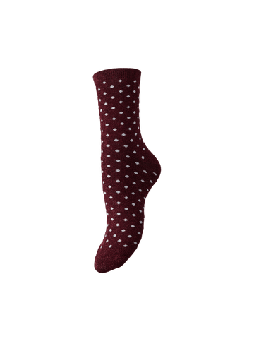 Tawny port ONE SIZE Sokken - Pcsebby Glitter Long Pattern Noos Bc van Pieces