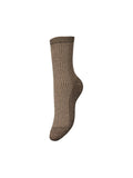 Morel Taupe Gray ONE SIZE Sokken - Pcsebby Glitter Stripe Socks Noos van Pieces