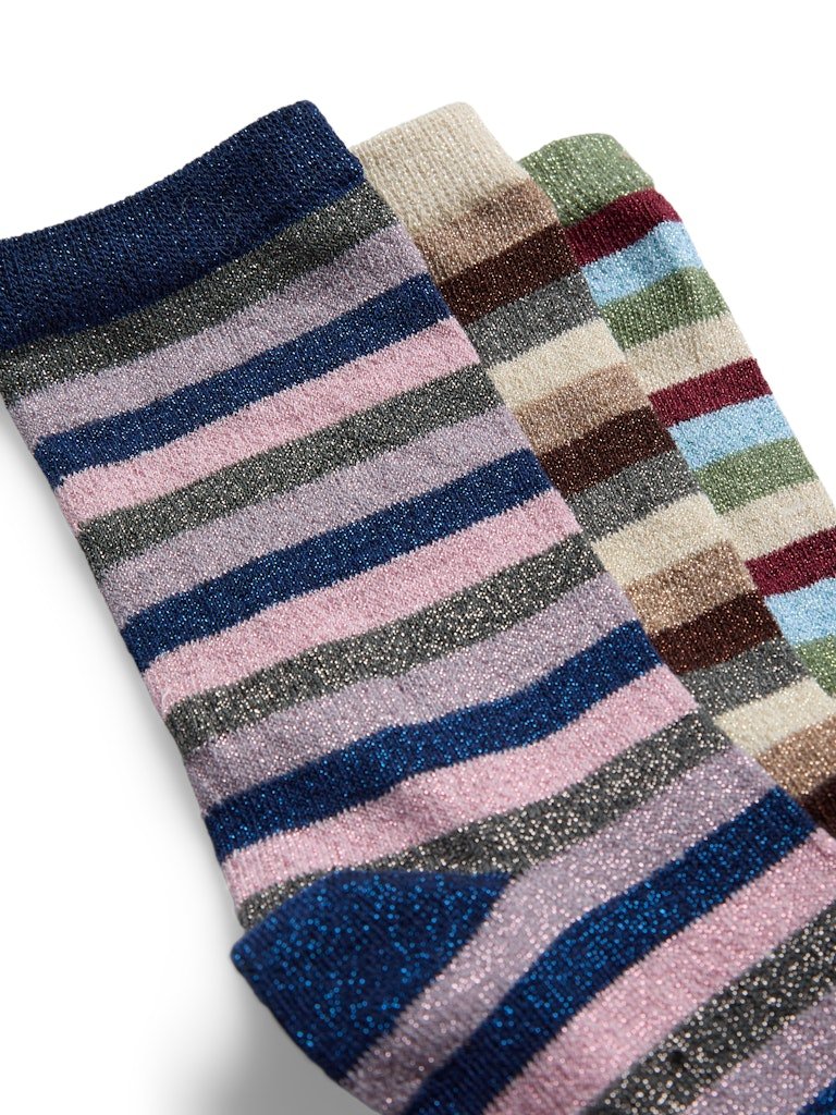 Sokken - Pcsebby Glitter Striped Socks 3-Pack van Pieces