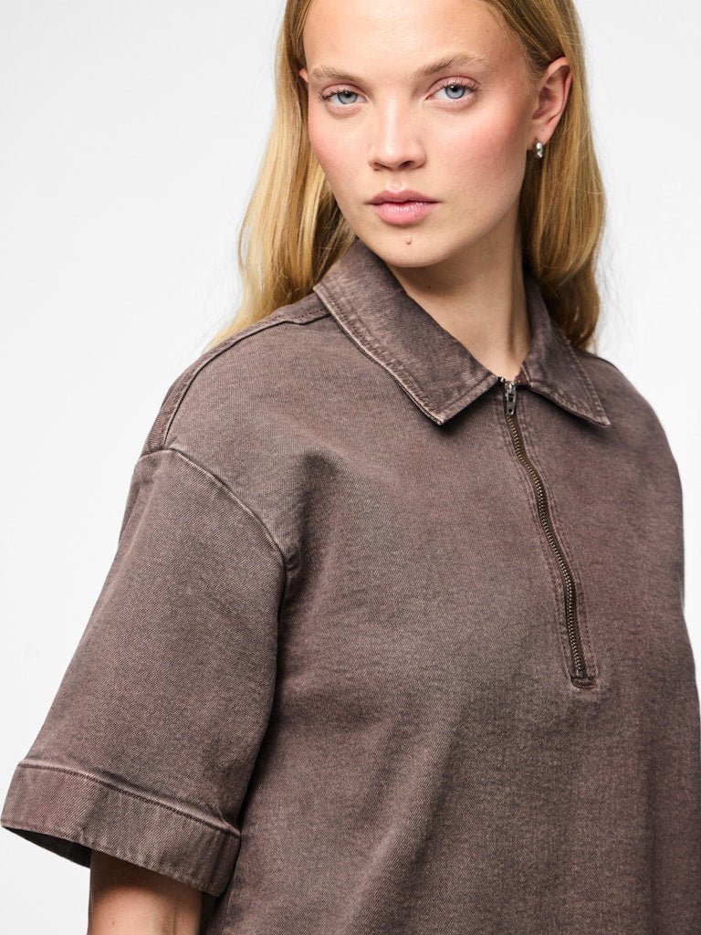 Jurken - Pcselma 3/4 Zip Denim Dress D2D van Pieces