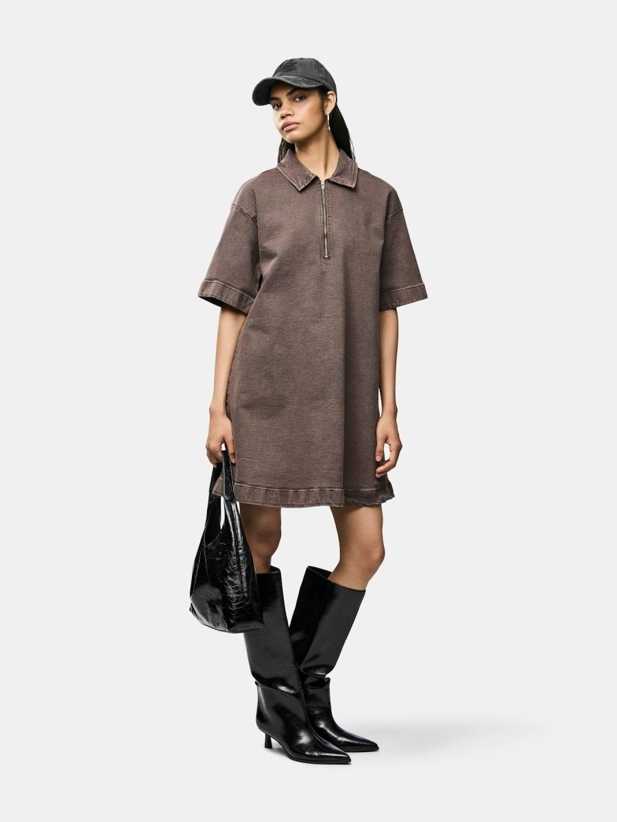 Jurken - Pcselma 3/4 Zip Denim Dress D2D van Pieces