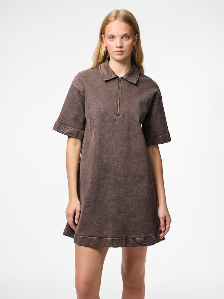 Jurken - Pcselma 3/4 Zip Denim Dress D2D van Pieces