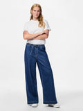 Broeken - Pcsilke Mw Pull Up Denim Pants D2D van Pieces