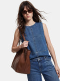 Pcsilke Sl Denim Top Noos – Tops voor dames in kleur | Meisjes