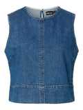 Pcsilke Sl Denim Top Noos – Tops voor dames in kleur | Meisjes