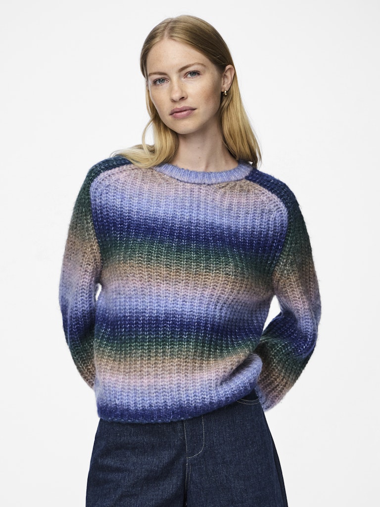 Pulls - Pcsillo Ls O-Neck Rainbow Knit van Pieces