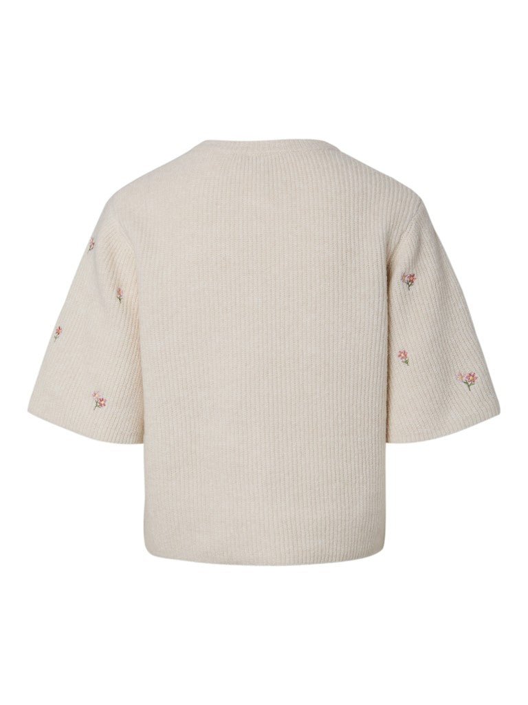Pcsilly Ss O-Neck Emb Knit Cardigan van Pieces – Cardigans voor dames | Meisjes Brugge