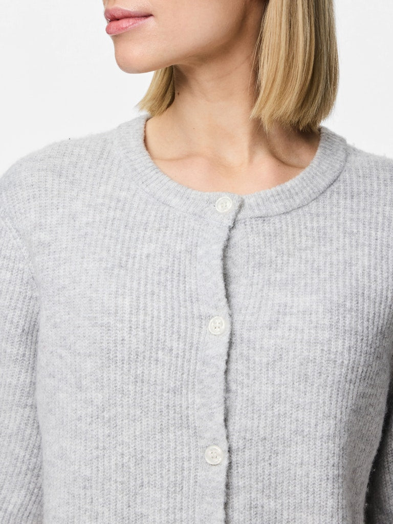 Light Grey MELANGE Cardigans - Pcsilly Ss O-Neck Knit Cardigan Noos van Pieces