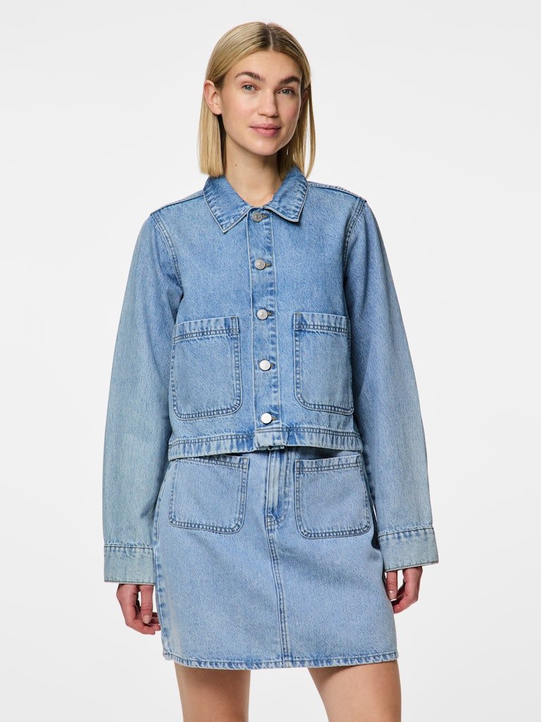 Pcsky Denim Jacket van Pieces – Jassen voor dames | Meisjes Brugge