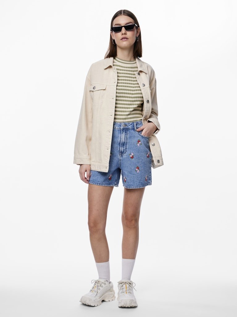 Pcsky Hw Embroidery Denim Shorts van Pieces – Shorts voor dames | Meisjes Brugge