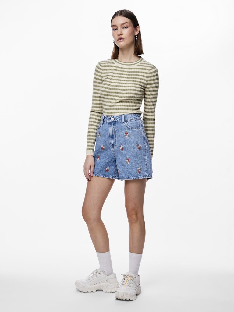 Pcsky Hw Embroidery Denim Shorts van Pieces – Shorts voor dames | Meisjes Brugge