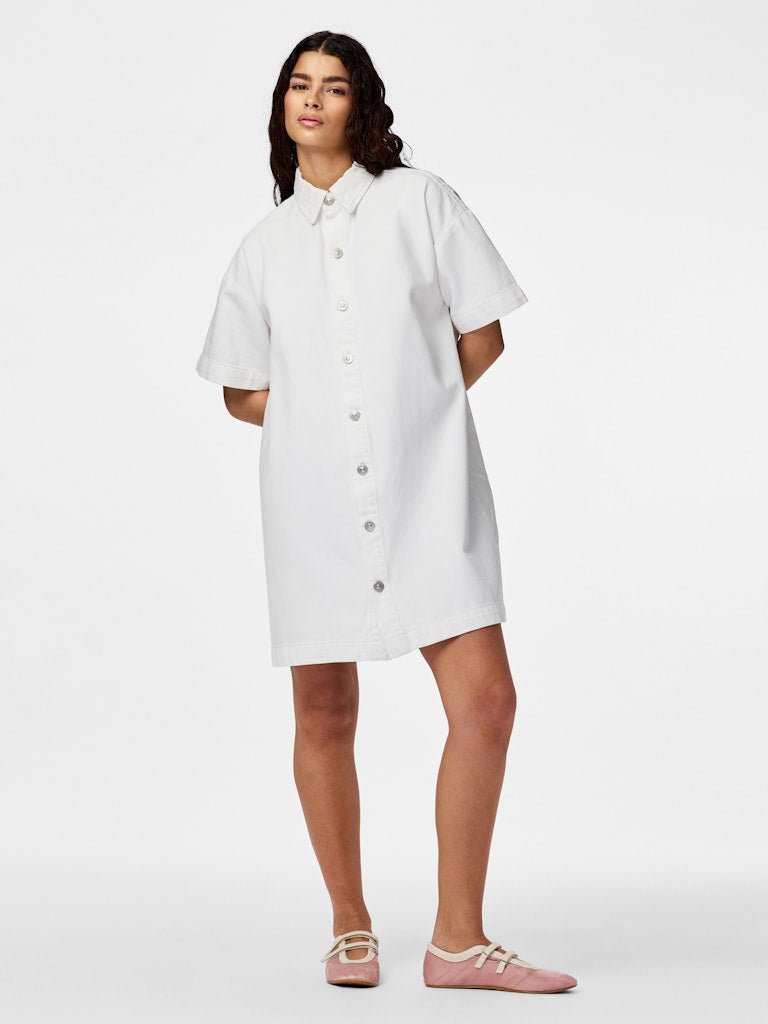 Pcsky Ss A-Shape Denim Dress Noos van Pieces – Jurken voor dames | Meisjes Brugge