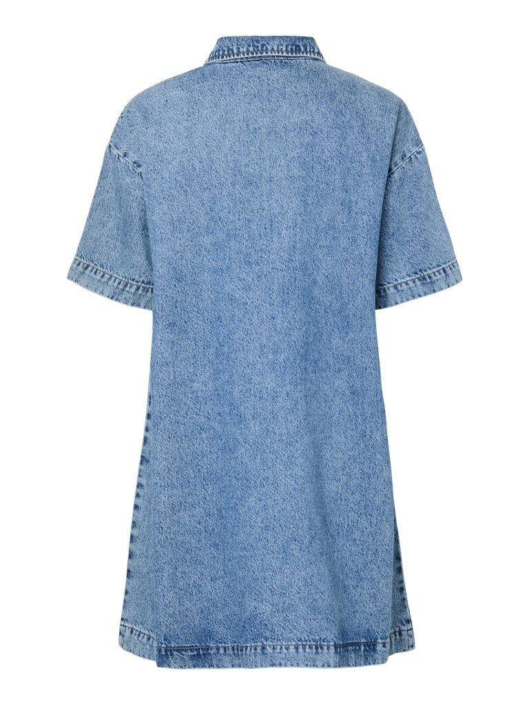Pcsky Ss A-Shape Denim Dress Noos van Pieces – Jurken voor dames | Meisjes Brugge