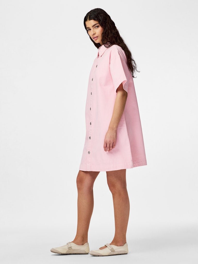Pcsky Ss A-Shape Denim Dress Noos van Pieces – Jurken voor dames | Meisjes Brugge