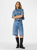 Pcsky Ss A - Shape Denim Top Noos – Shirts voor dames in kleur | Meisjes