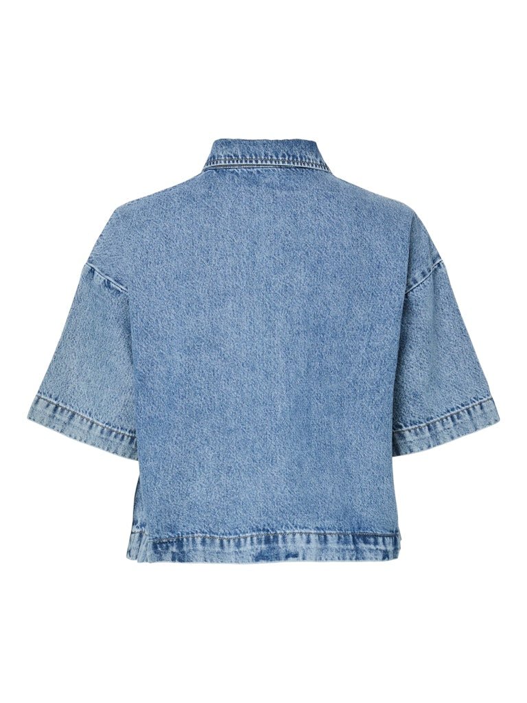 Pcsky Ss A-Shape Denim Top Noos van Pieces – Shirts voor dames | Meisjes Brugge