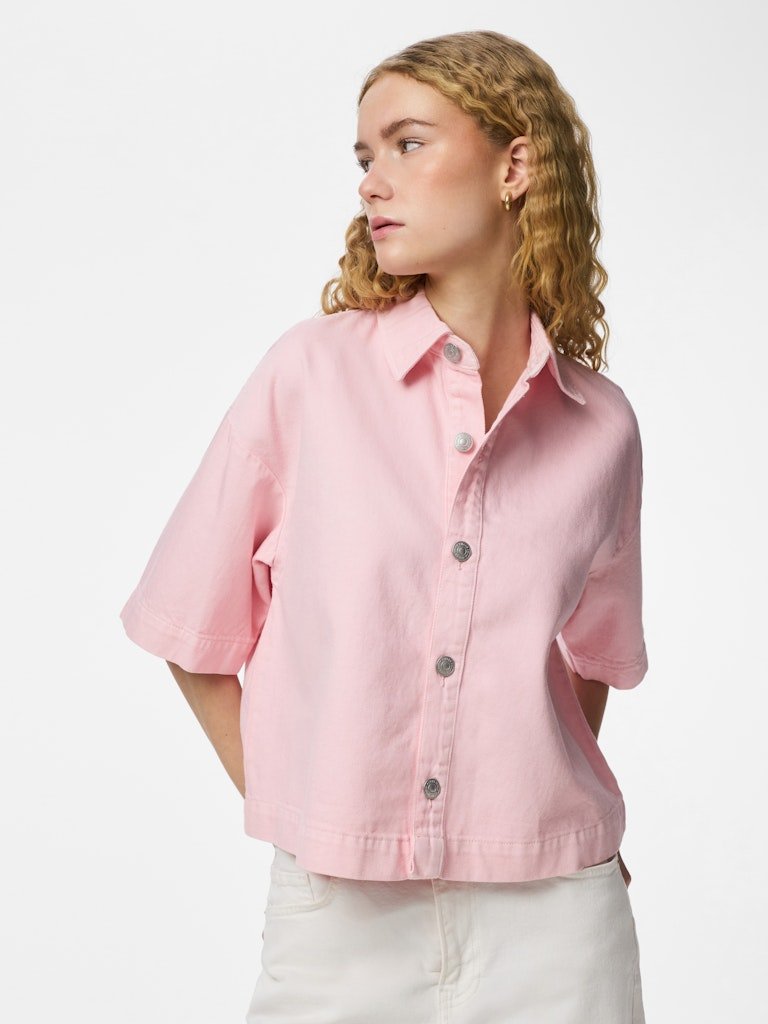 Pcsky Ss A-Shape Denim Top Noos van Pieces – Shirts voor dames | Meisjes Brugge