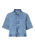Pcsky Ss A - Shape Denim Top Noos – Shirts voor dames in kleur | Meisjes