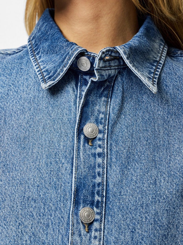 Pcsky Ss A-Shape Denim Top Noos van Pieces – Shirts voor dames | Meisjes Brugge