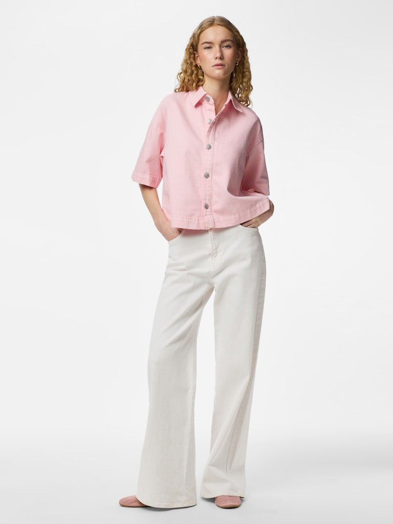 Pcsky Ss A-Shape Denim Top Noos van Pieces – Shirts voor dames | Meisjes Brugge