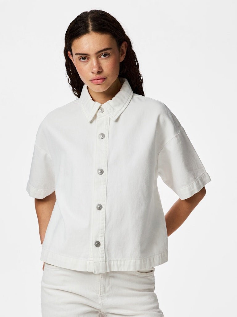 Pcsky Ss A-Shape Denim Top Noos van Pieces – Shirts voor dames | Meisjes Brugge