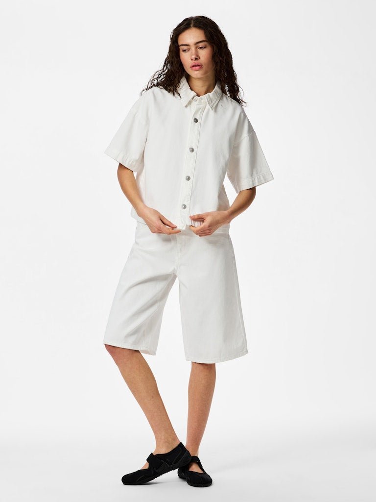 Pcsky Ss A-Shape Denim Top Noos van Pieces – Shirts voor dames | Meisjes Brugge