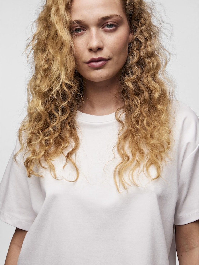 Bright White Tops - Pcskylar Ss Oversized Tee Noos van Pieces