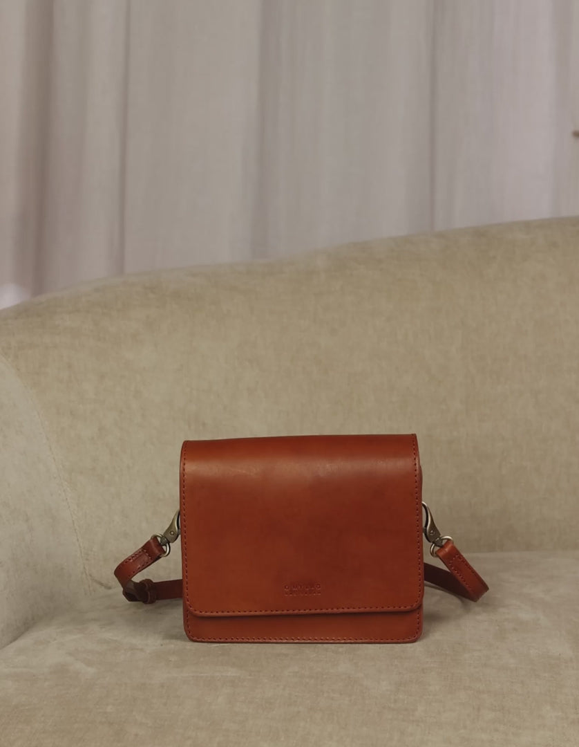 AUDREY MINI  bag Classic Cognac with 2 straps