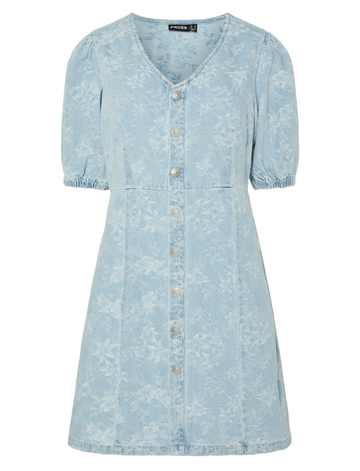 Light blue denim Jurken - Pcfeline Ss Denim Dress van Pieces