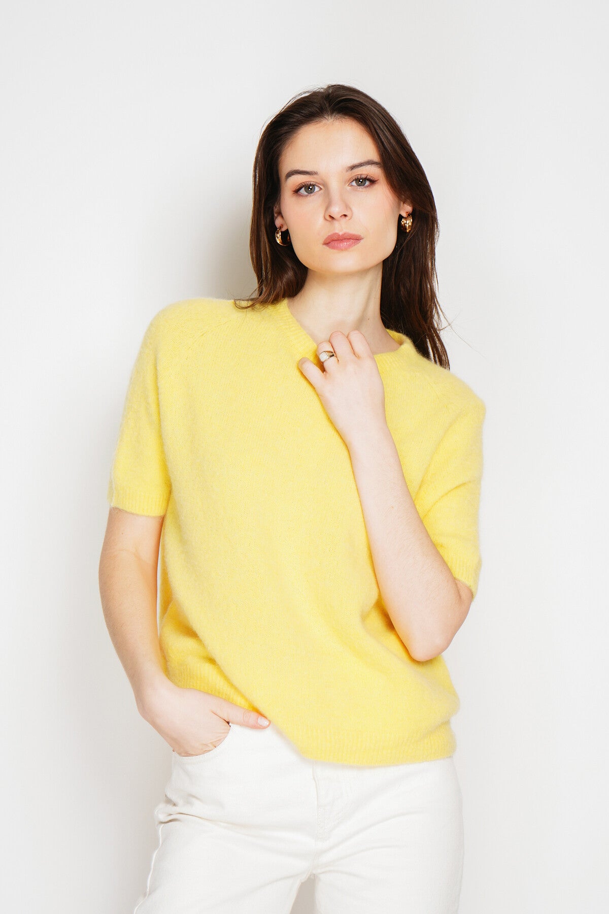 Pulls - Baby alpaca Short sleeve knit van Meisjes
