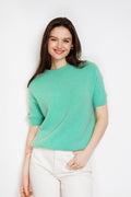 aqua marine One Size Pulls - Baby alpaca Short sleeve knit van Meisjes