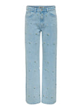 Light blue denim 32 Jeans - Onljuicy Hw Wide Embroided jeans van Only