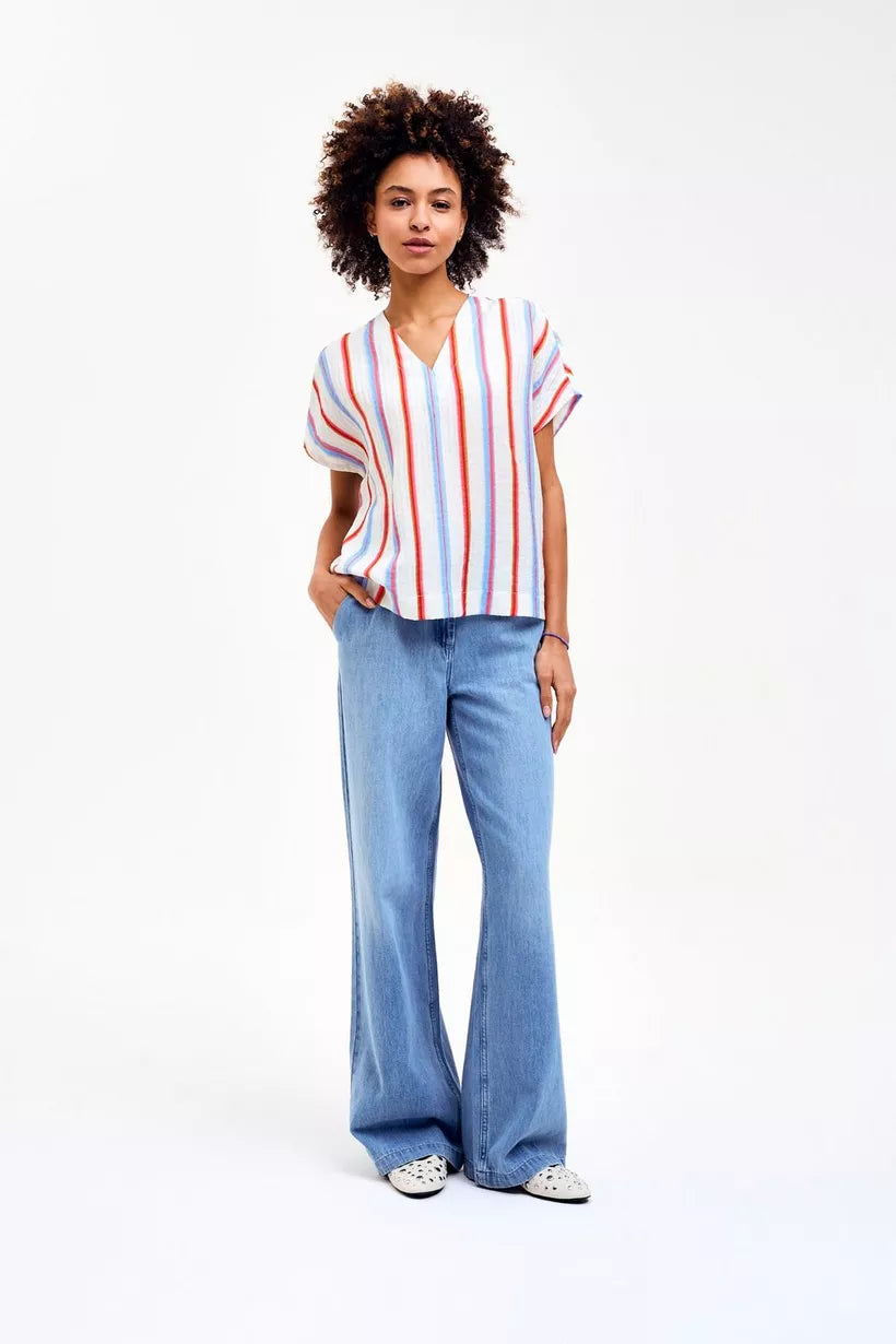 BLM-bleu medium stripes Tops - Saba Shirt SS25 van CKS