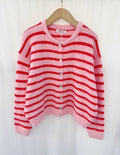 rose rouge One Size Cardigans - Salu Striped Cardigan van Kilky