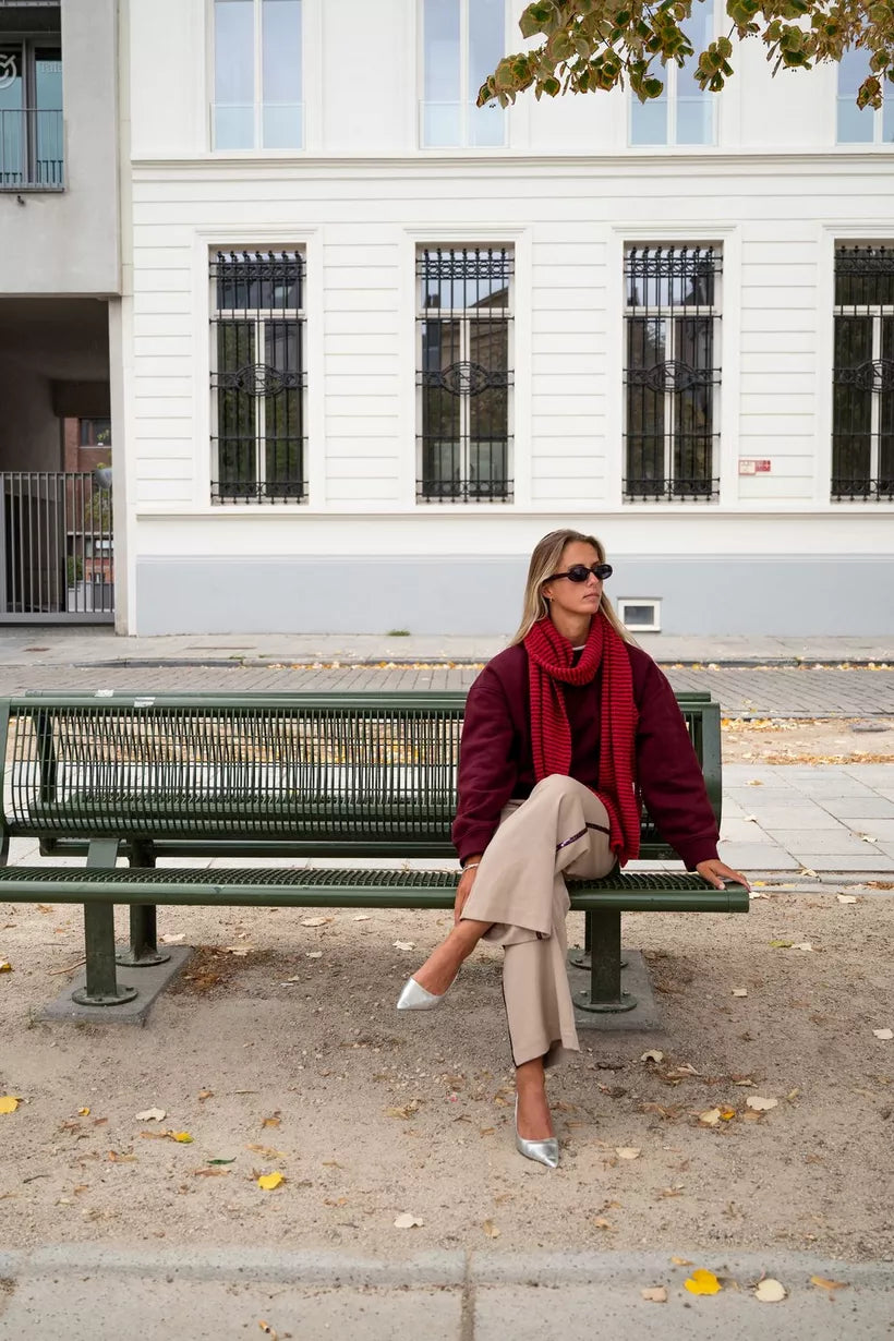PAD-purple dark Sweaters - Swan sweater Aw25 van CKS