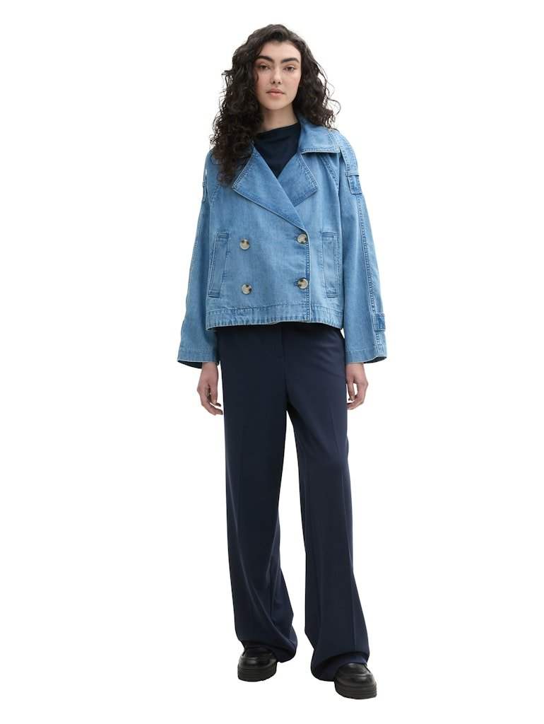 Jassen short denim trench van Tom Tailor