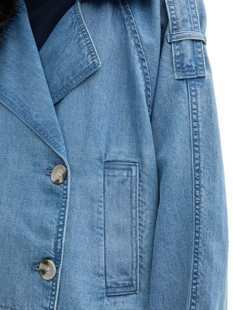 Jassen short denim trench van Tom Tailor