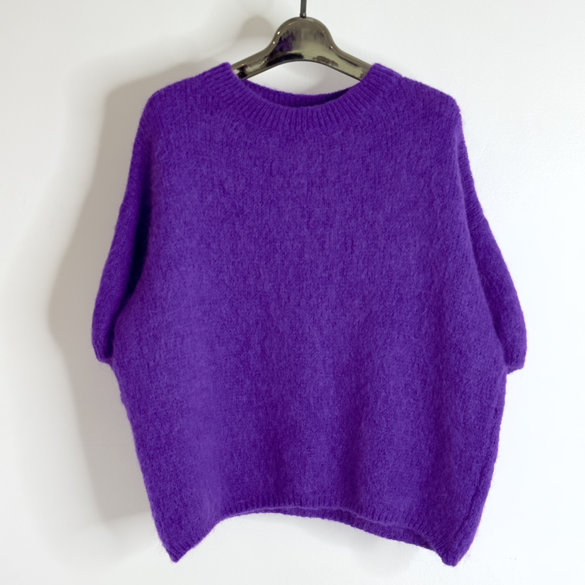 violet fonce One Size Pulls - Short sleeve knit van Meisjes Brugge