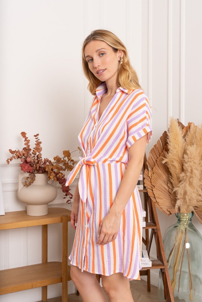 Sien Striped Dress - koop Jurken van Kilky bij Meisjes Brugge