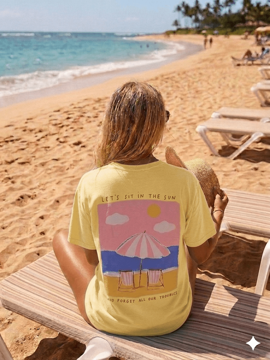 Sit in the Sun T-shirt van Meisjes Brugge – T-shirts voor dames | Meisjes Brugge
