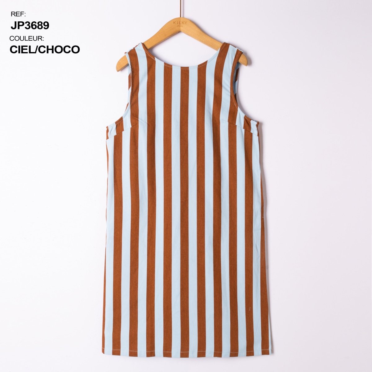 Striped open back sleeveless dress van Kilky – Jurken voor dames | Meisjes Brugge