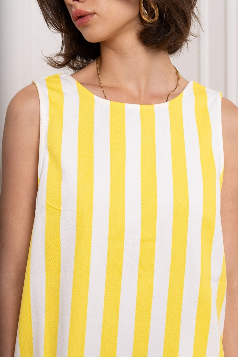 Striped open back sleeveless dress van Kilky – Jurken voor dames | Meisjes Brugge