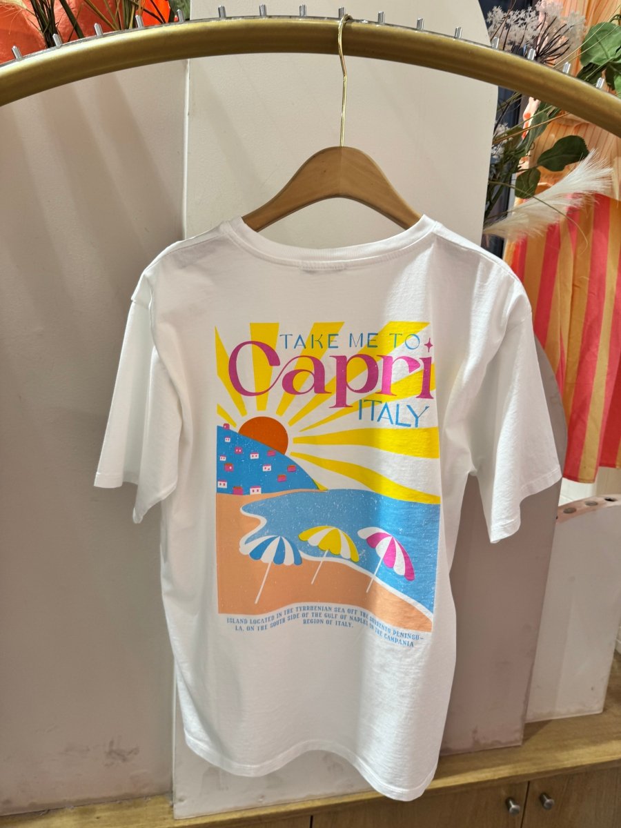 Take me to Capri T-shirt van Meisjes Brugge – T-shirts voor dames | Meisjes Brugge