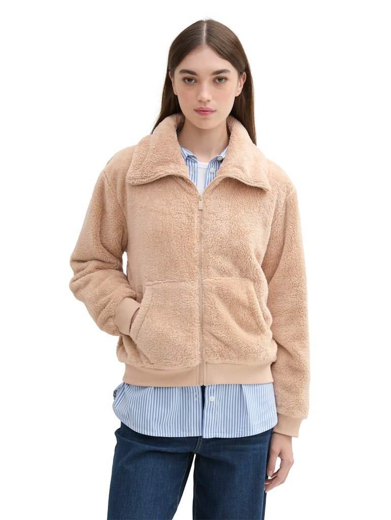 caramel beige Jassen - Teddy jacket aw24 van Tom Tailor