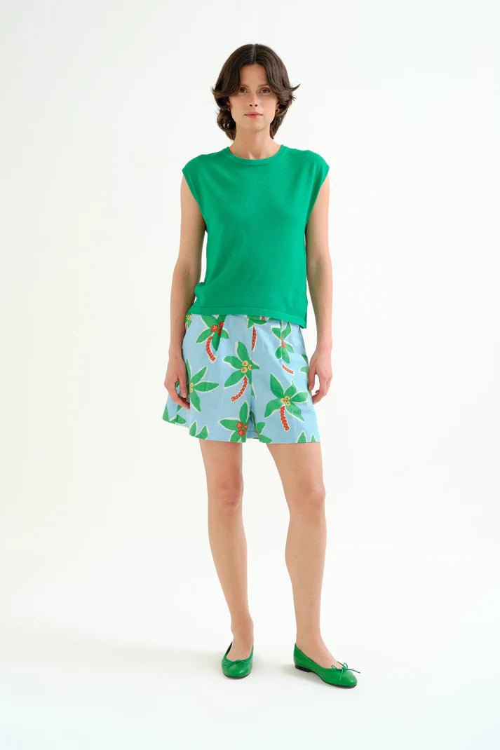 Top de punto suave verde – Tops voor dames in kleur | Meisjes