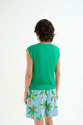 Top de punto suave verde – Tops voor dames in kleur | Meisjes