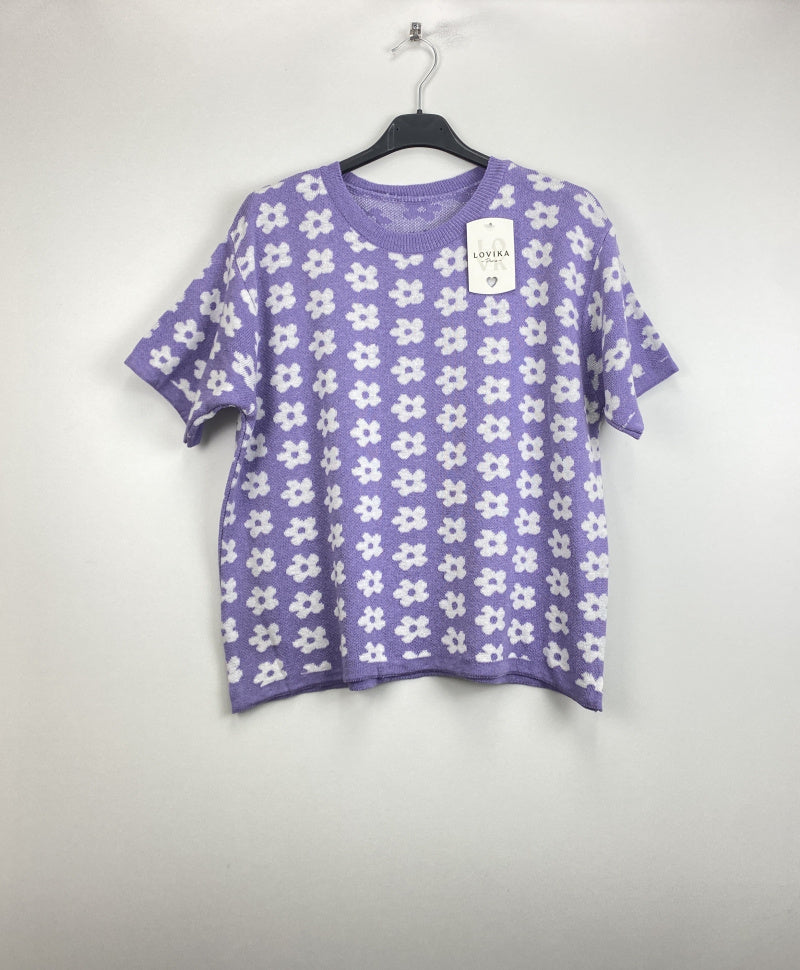 Flower pattern knit