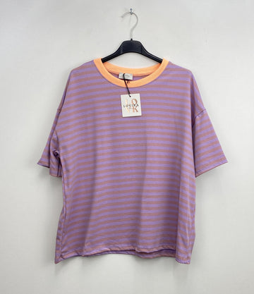 purple One Size T-shirts - Striped contrast Tee van Meisjes