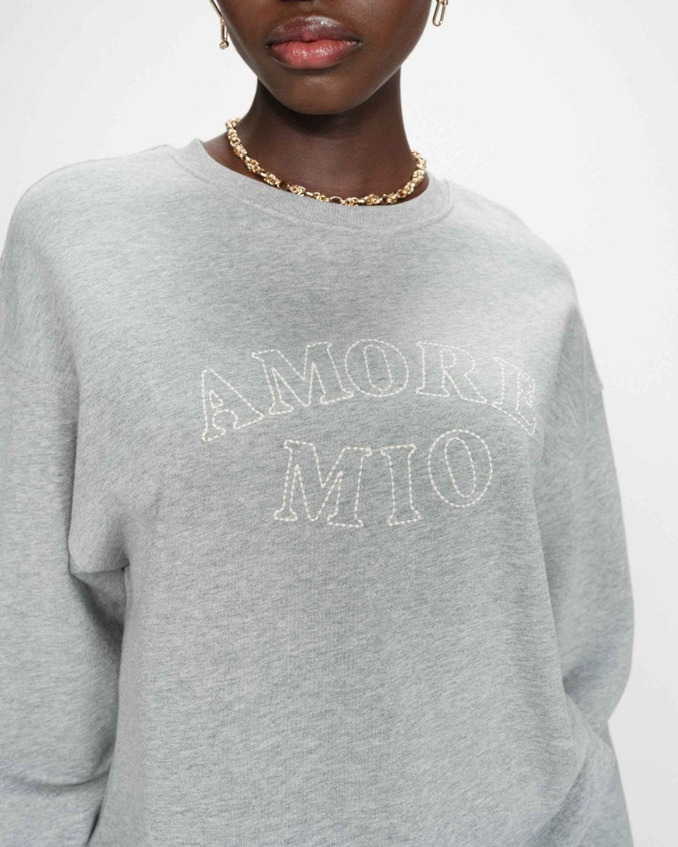 Gris ONE SIZE Sweaters - Valino Sweatshirt van Grace and Mila